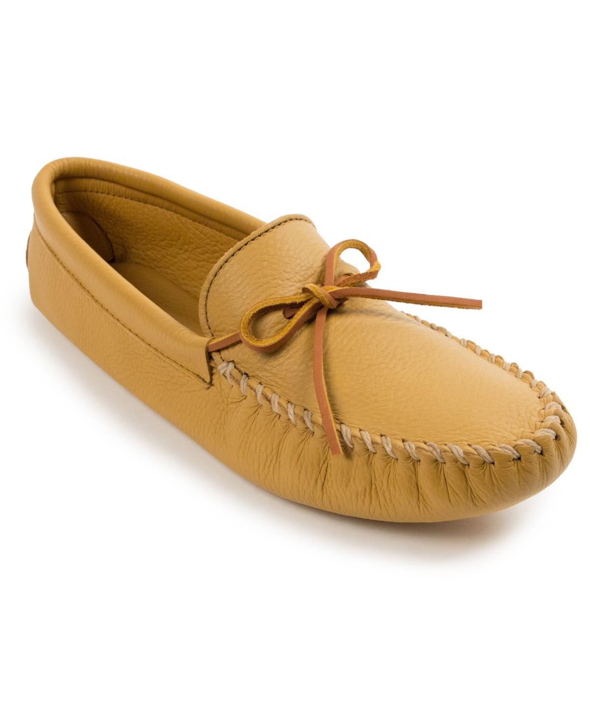 Minnetonka Mens Double Deerskin Leather Softsole Slippers Product Image