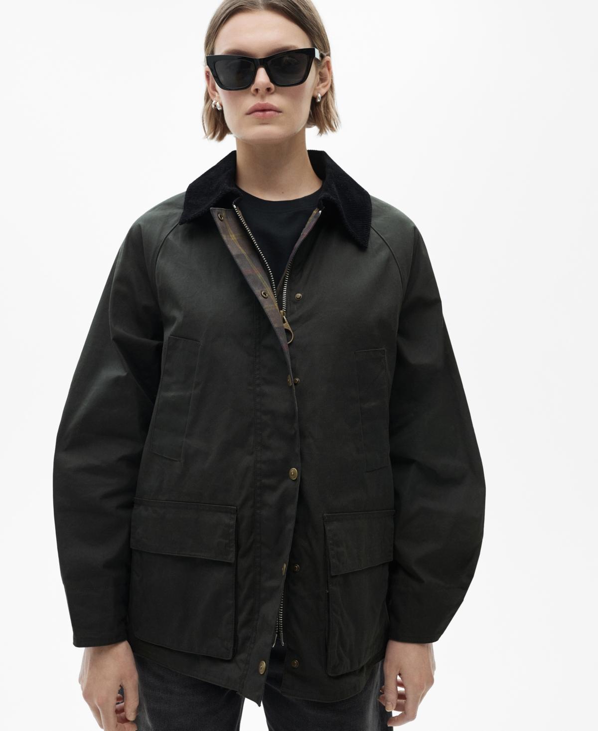 Mango Womens Waxed-Effect Parka Product Image