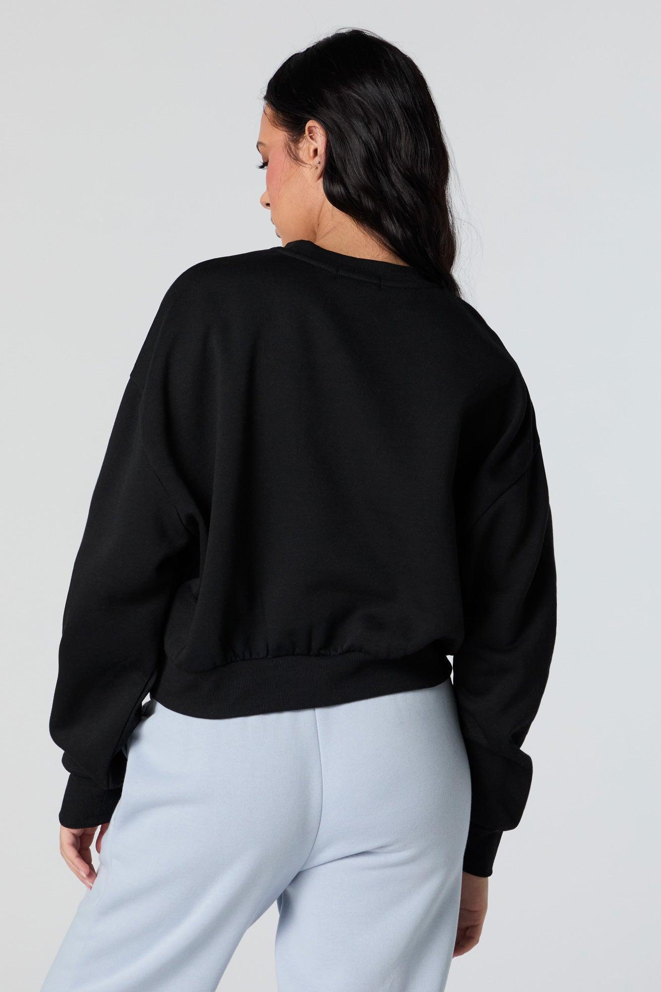 Wellness Club Embroidered Cropped Fleece Sweatshirt Female Product Image