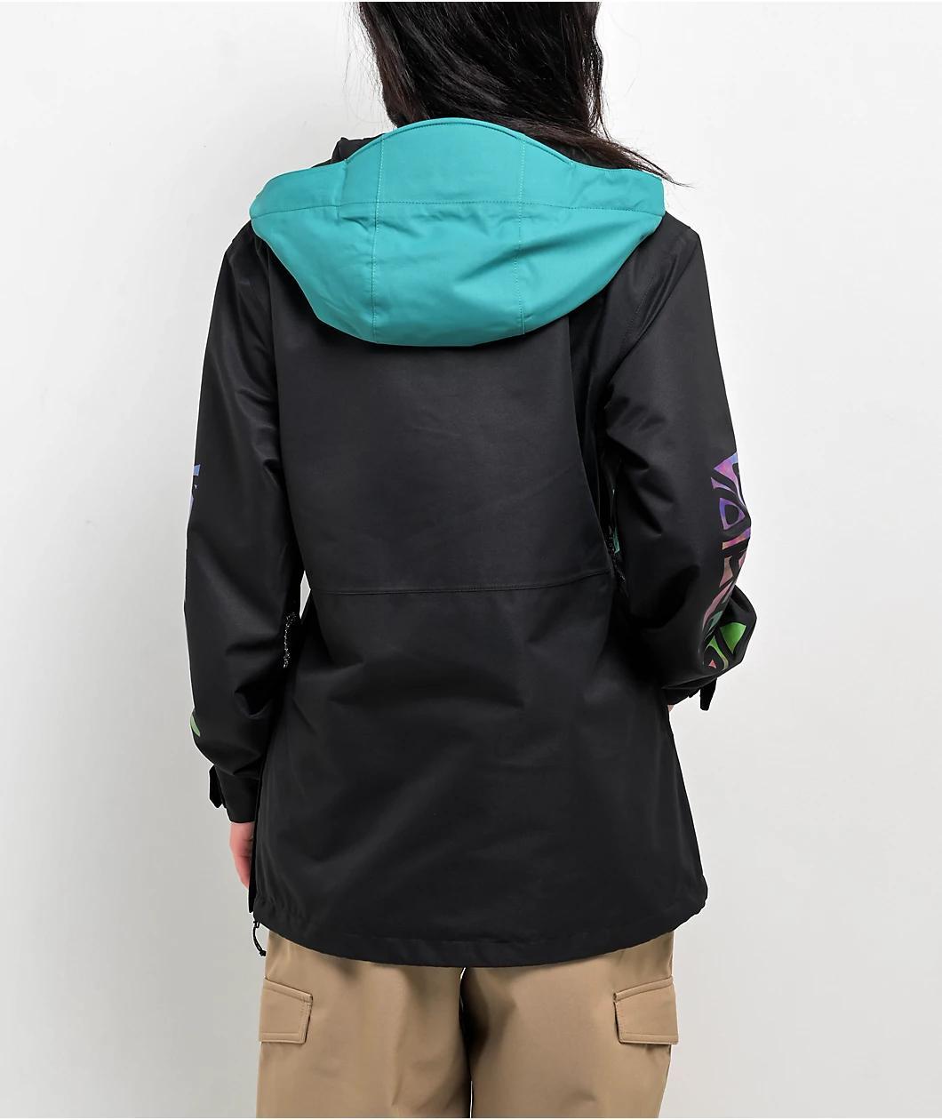 Volcom Ashfield Black & Blue 10K Anorak Snowboard Jacket Product Image