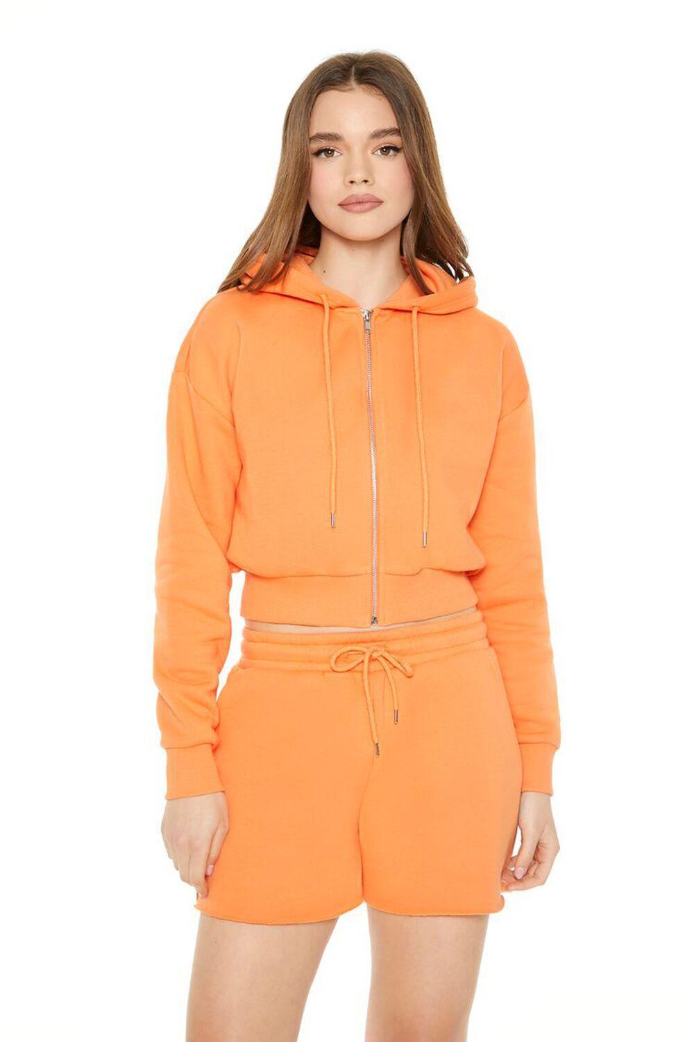 Cropped Fleece Zip-Up Hoodie | Forever 21 Product Image