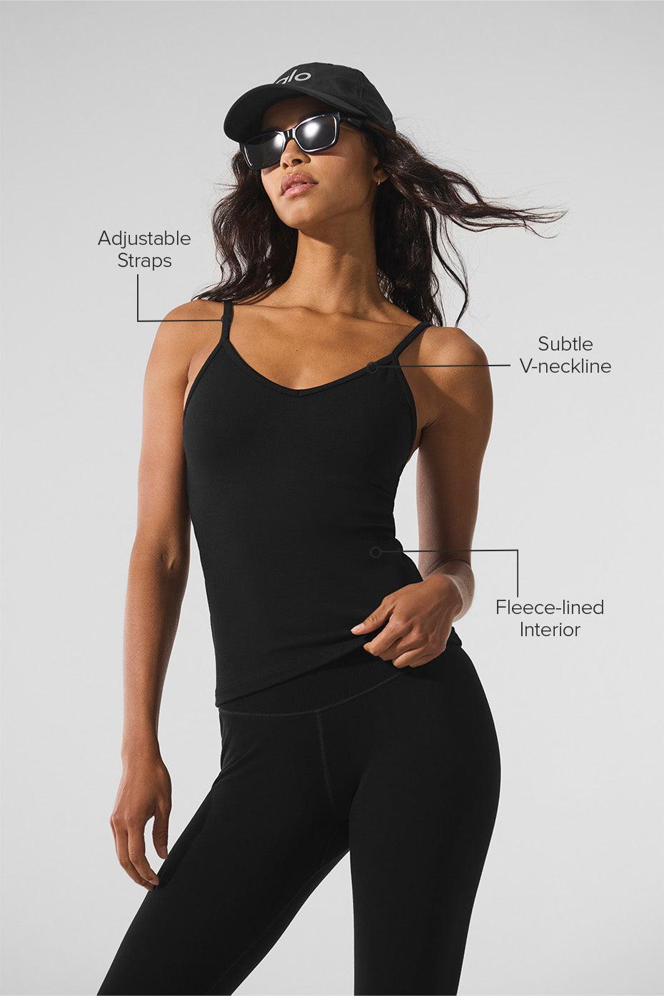 Seamless Winter Warm Plush Tank - Black Female Product Image