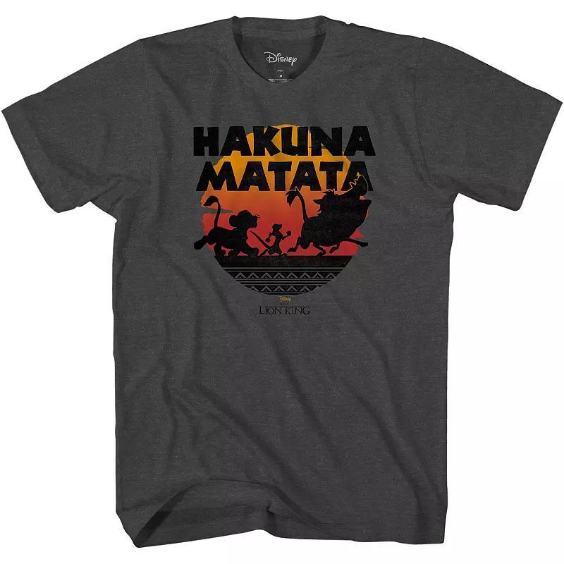 Mens Disney The Lion King Hakuna Matata, Simba, Timon & Pumbaa Tee Grey Product Image