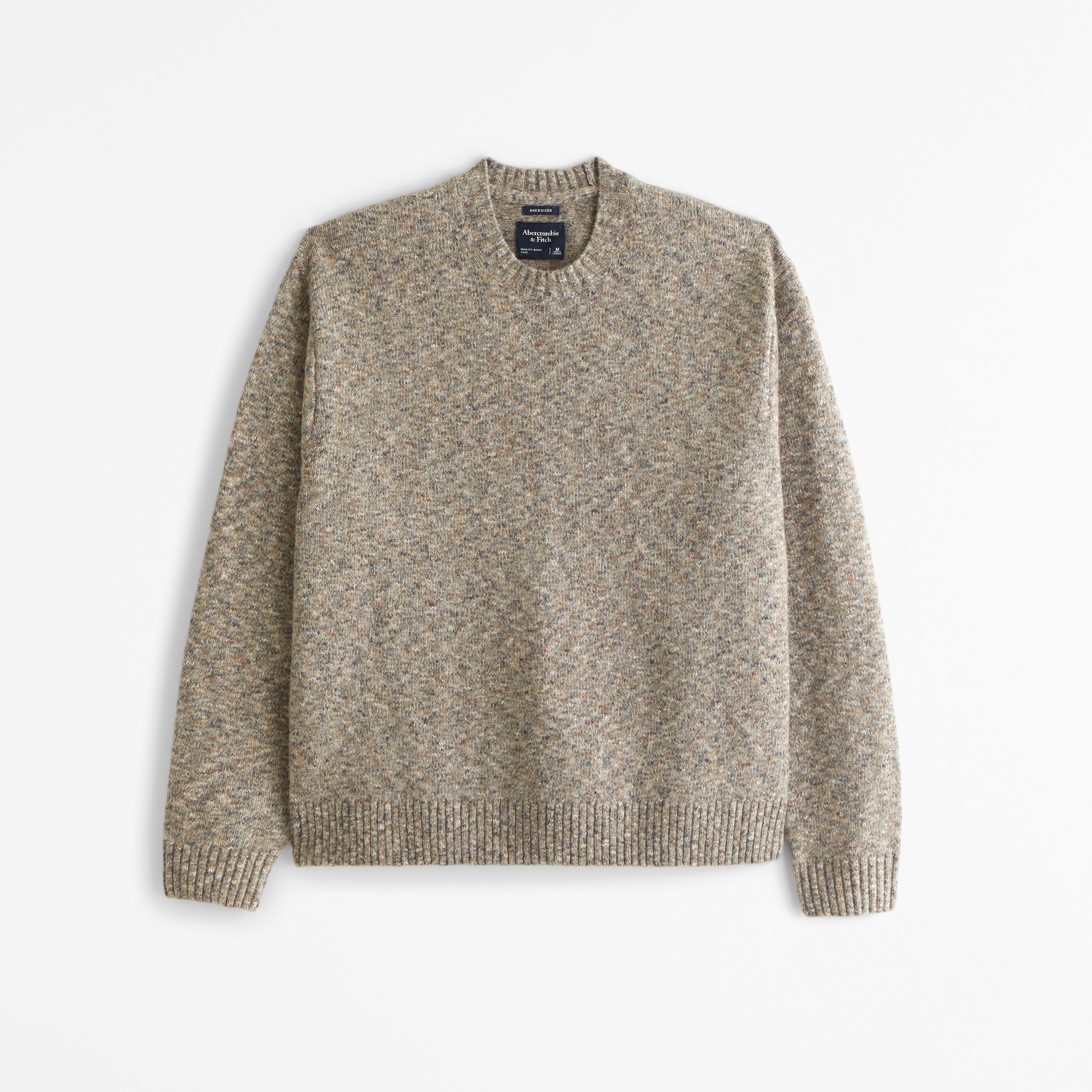 Oversized Marled Crew Sweater Product Image