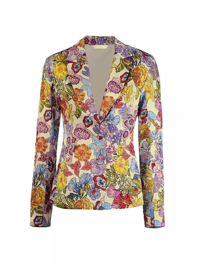 Floral Silk Tailored Blazer Product Image