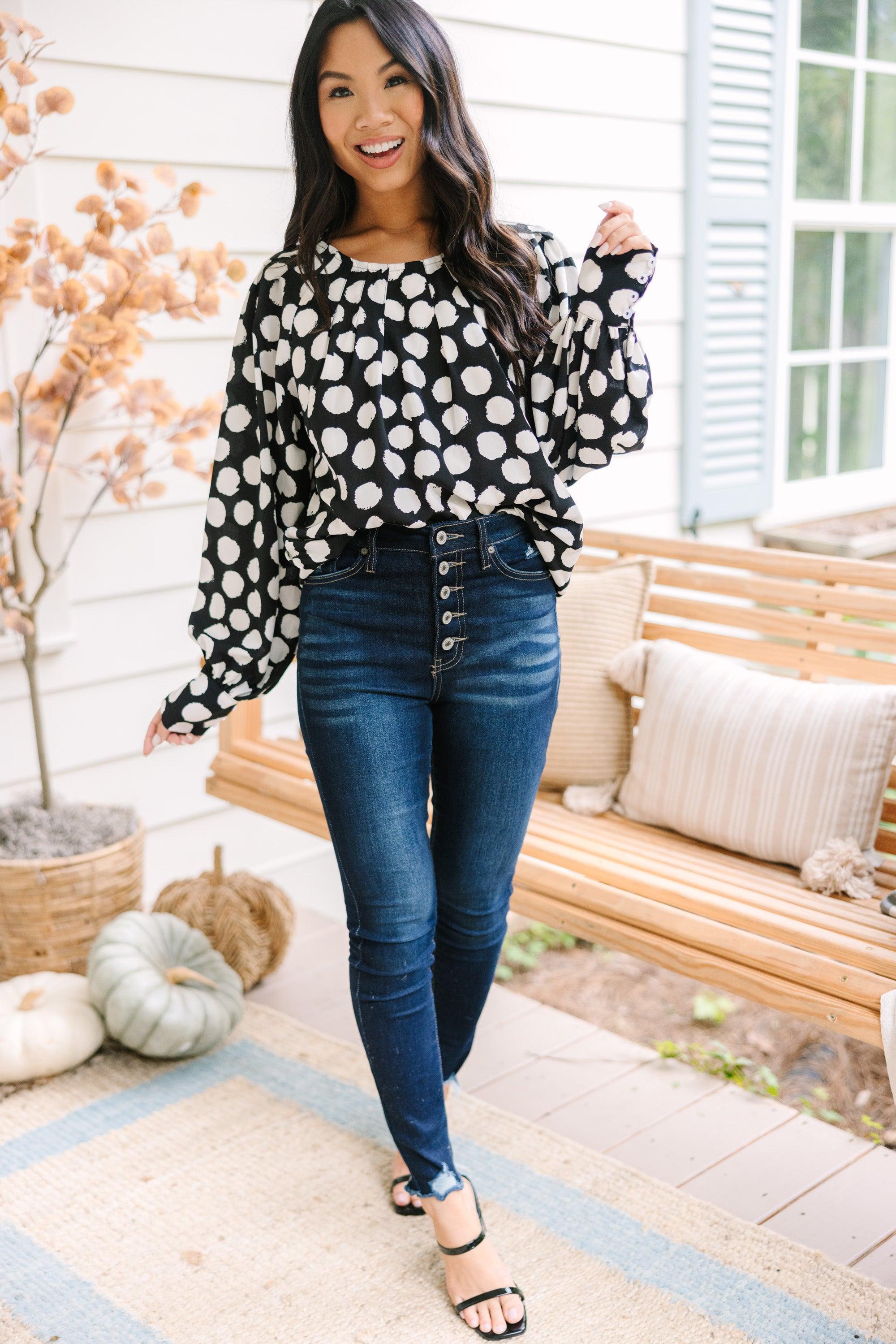 Get Together Black Polka Dot Blouse Female Product Image