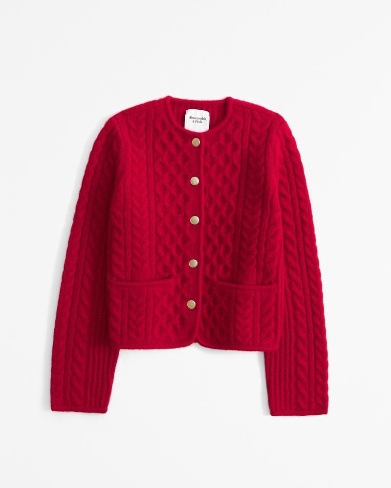 Novelty Button Cable Sweater Jacket product image