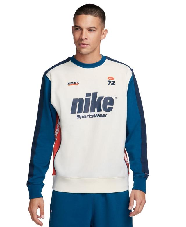 Nike Mens Sportswear Club Fleece Standard-Fit Colorblocked Logo Sweatshirt Product Image