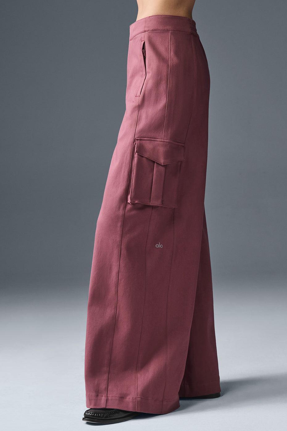 Show Off Cargo Wide Leg Trouser (Regular) - Burgundy Truffle Female Product Image