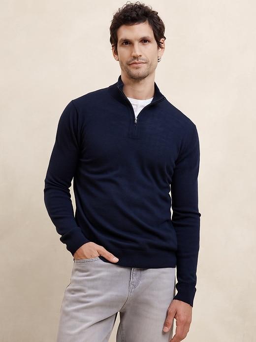 Merino Wool Quarter-Zip Sweater Product Image