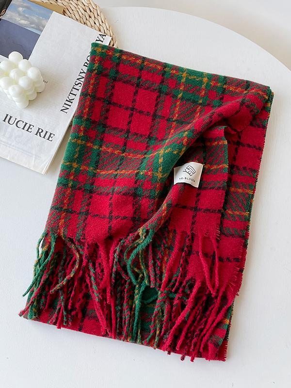 Plaid Tasseled Shawl&Scarf product image