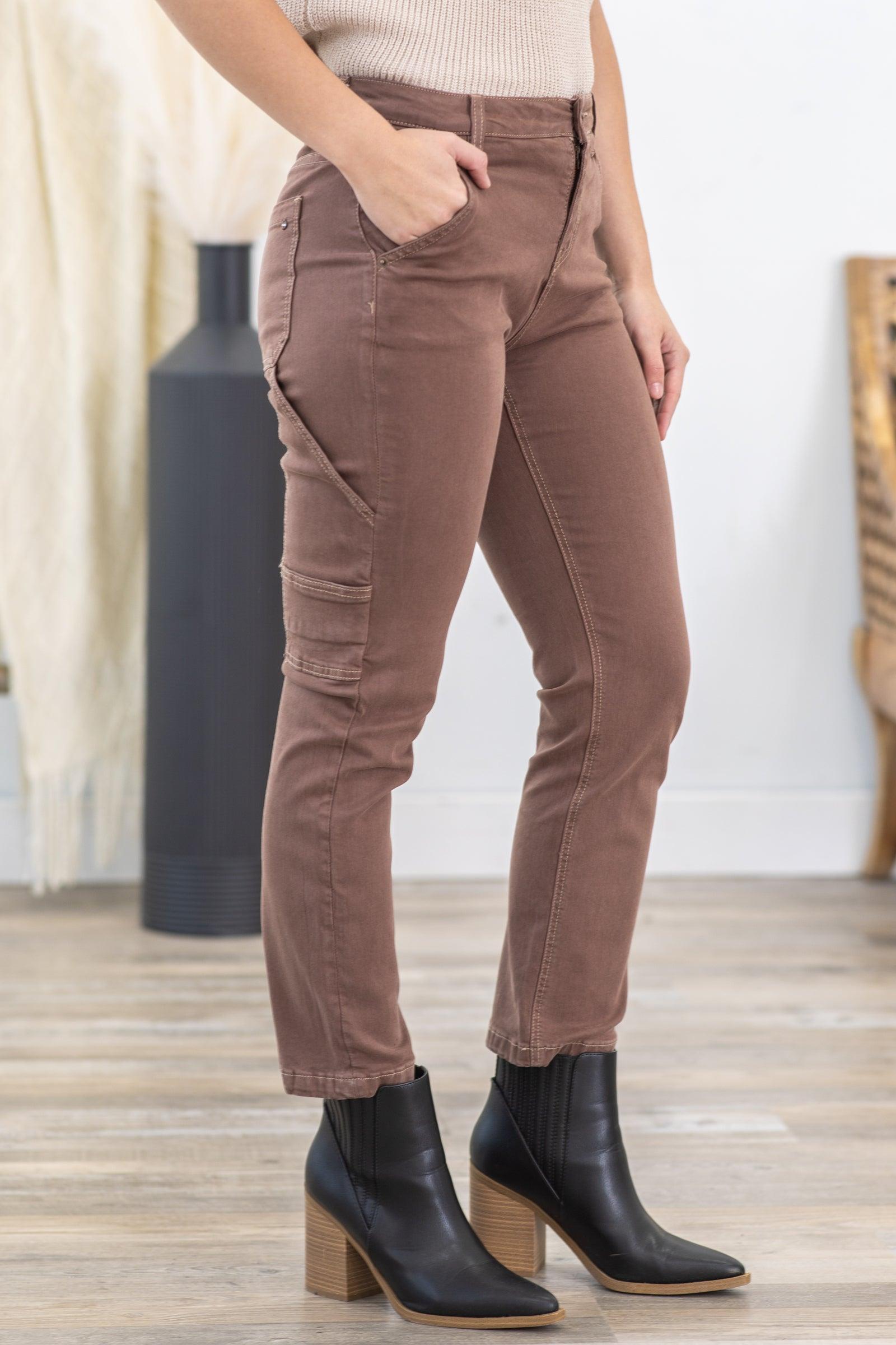 Mica Dark Mocha Utility Straight Crop Jean Product Image