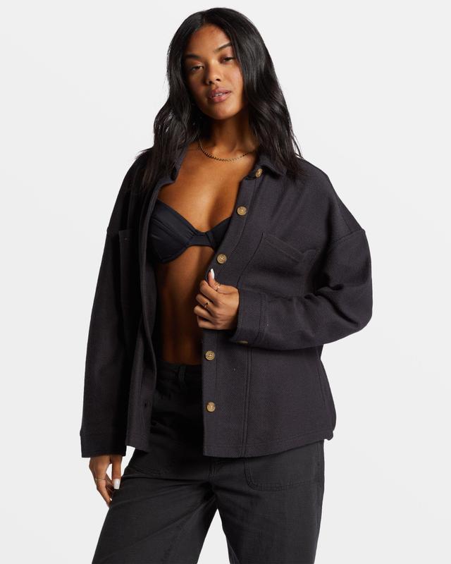 Everytime Oversized Shacket - Black Sands Female Product Image