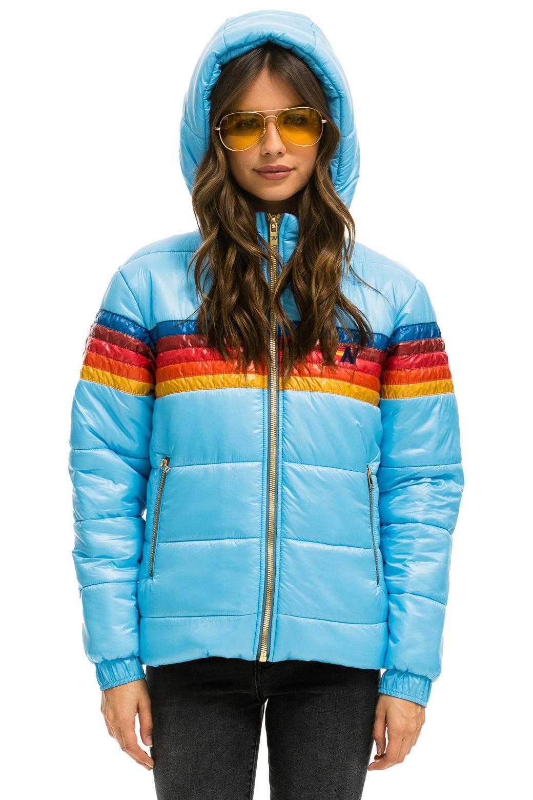 5 STRIPE LUXE TREKKER JACKET - GLOSSY SKY Female Product Image