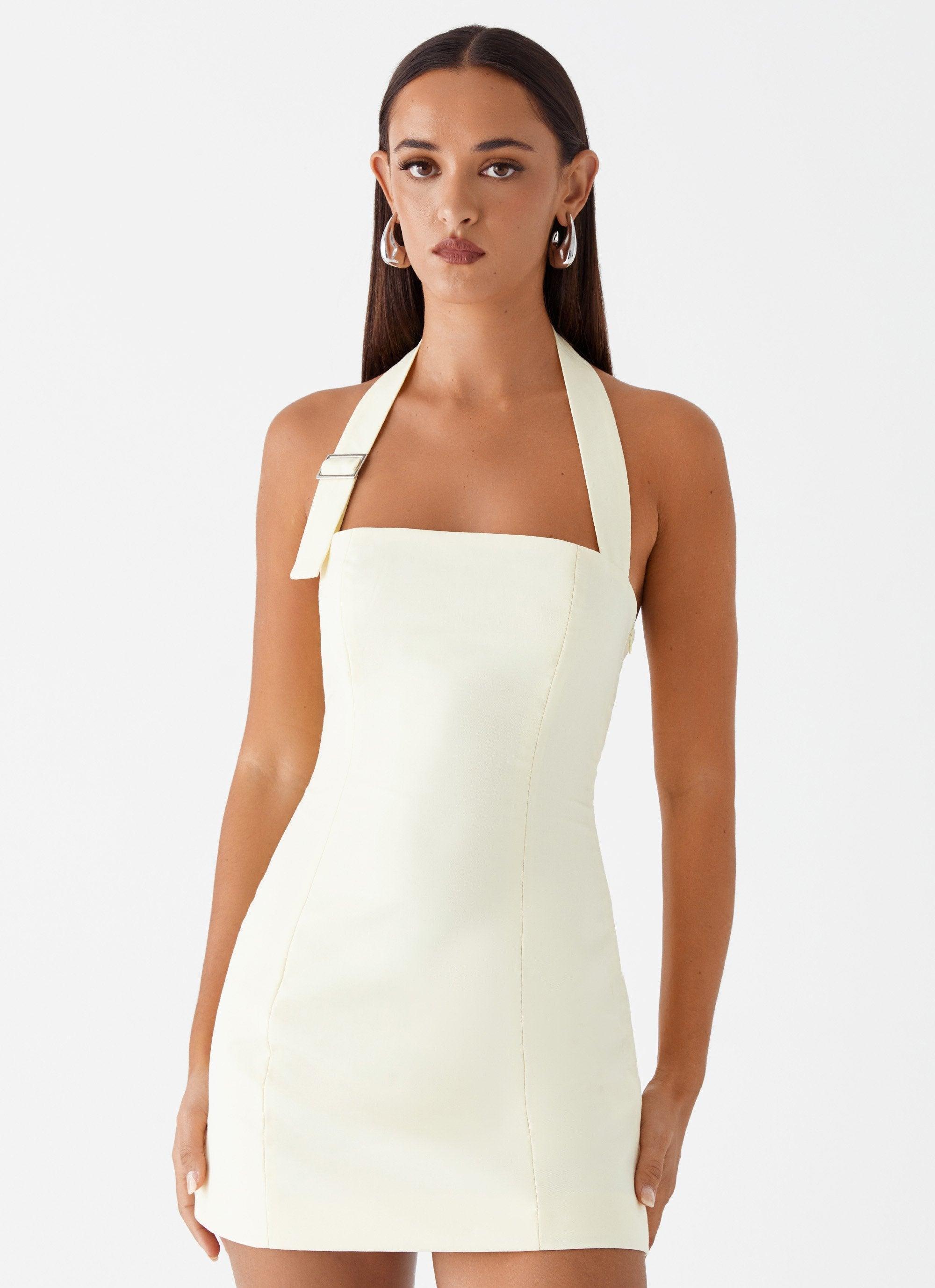 Bianca Halter Dress - Yellow Product Image