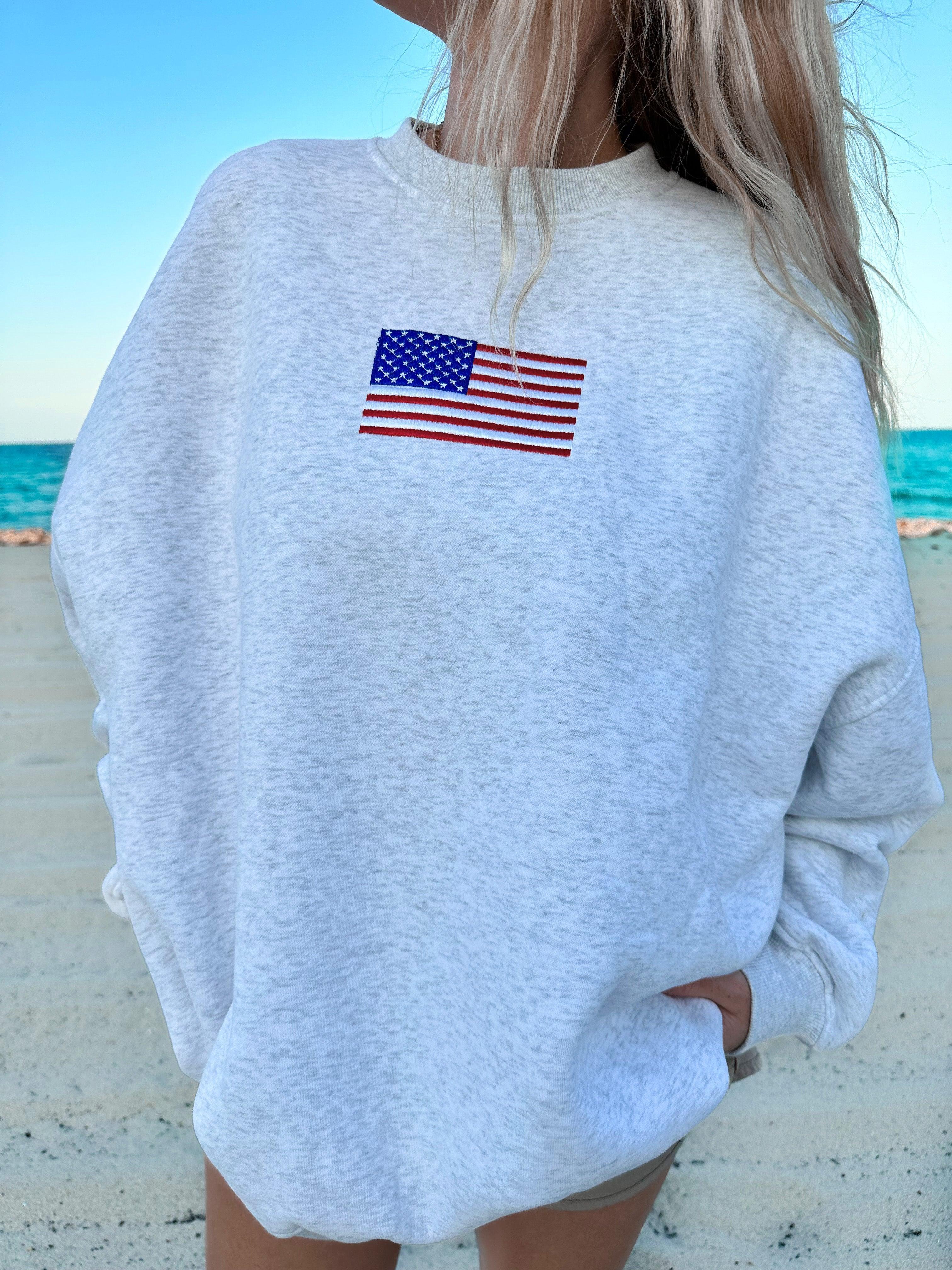 Vintage American Flag Sweatshirt Product Image