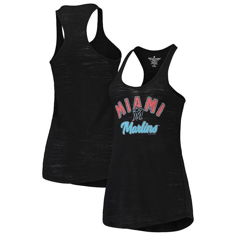 Womens Soft as a Grape Miami Marlins Multi-Count Tri-Blend Tank Top Product Image