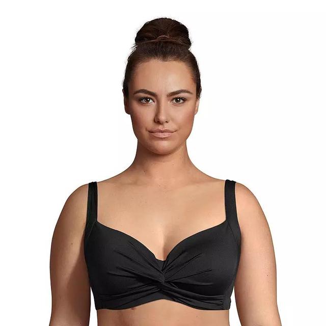 Plus Size Lands End Twist-Front Underwire Bikini Top, Womens Product Image