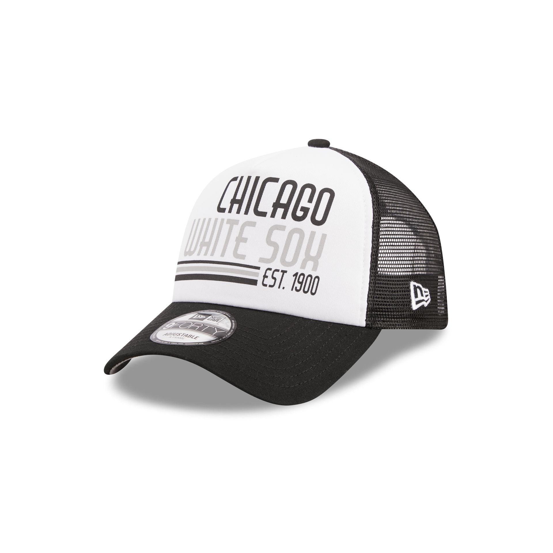 Chicago Cubs White Crown 9FORTY A-Frame Trucker Hat Male Product Image