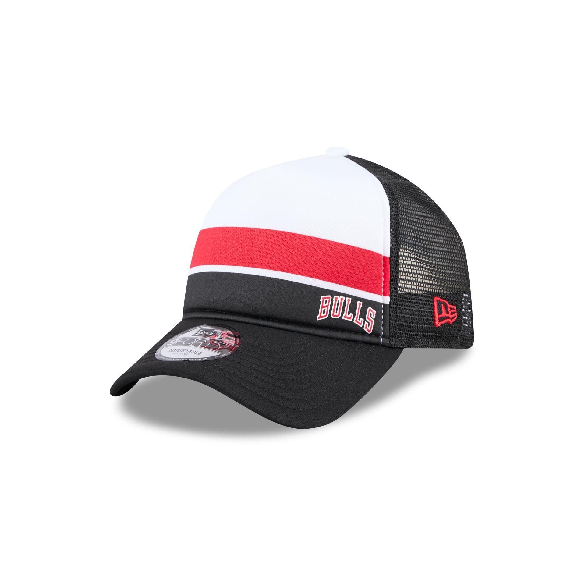 Chicago Bulls Color Block 9FORTY A-Frame Trucker Snapback Hat Male Product Image