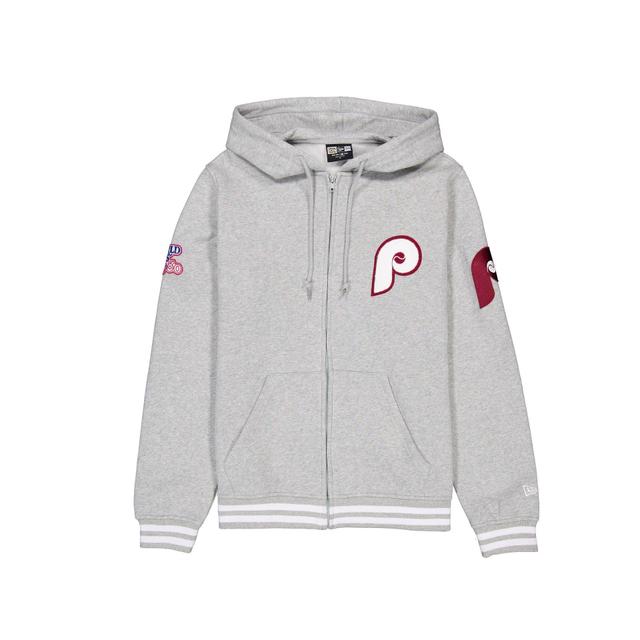 Philadelphia Phillies Gray Logo Select Full-Zip Hoodie Male Product Image