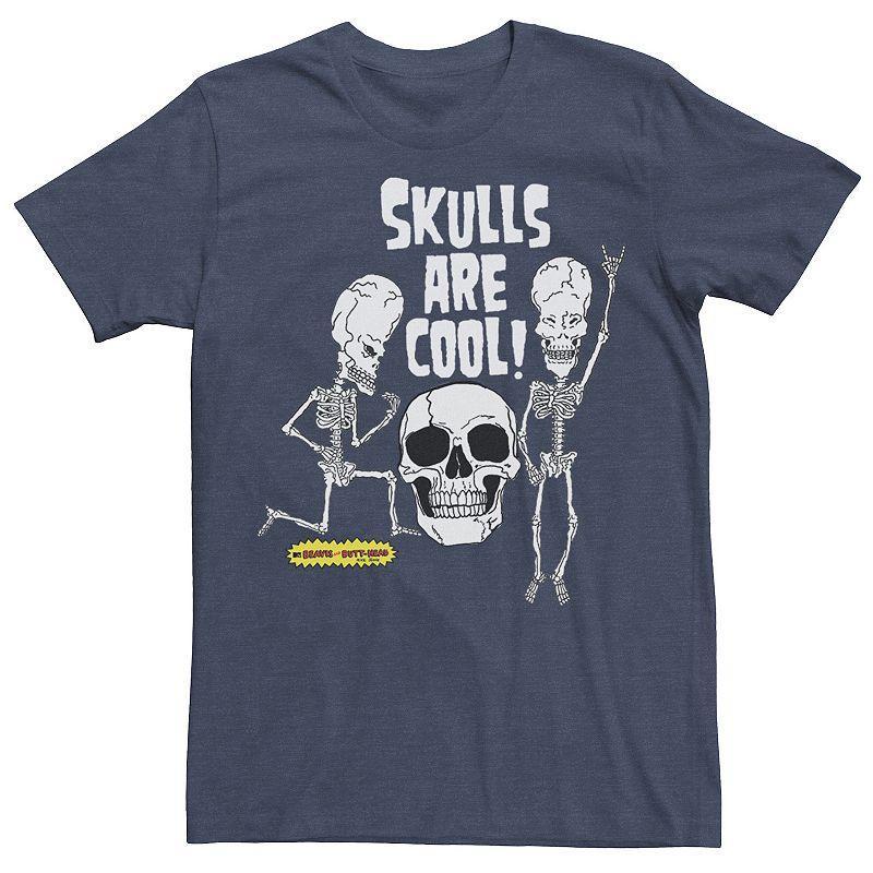 Mens Beavis and Butt-Head Skulls Are Cool Graphic Tee Blue Product Image