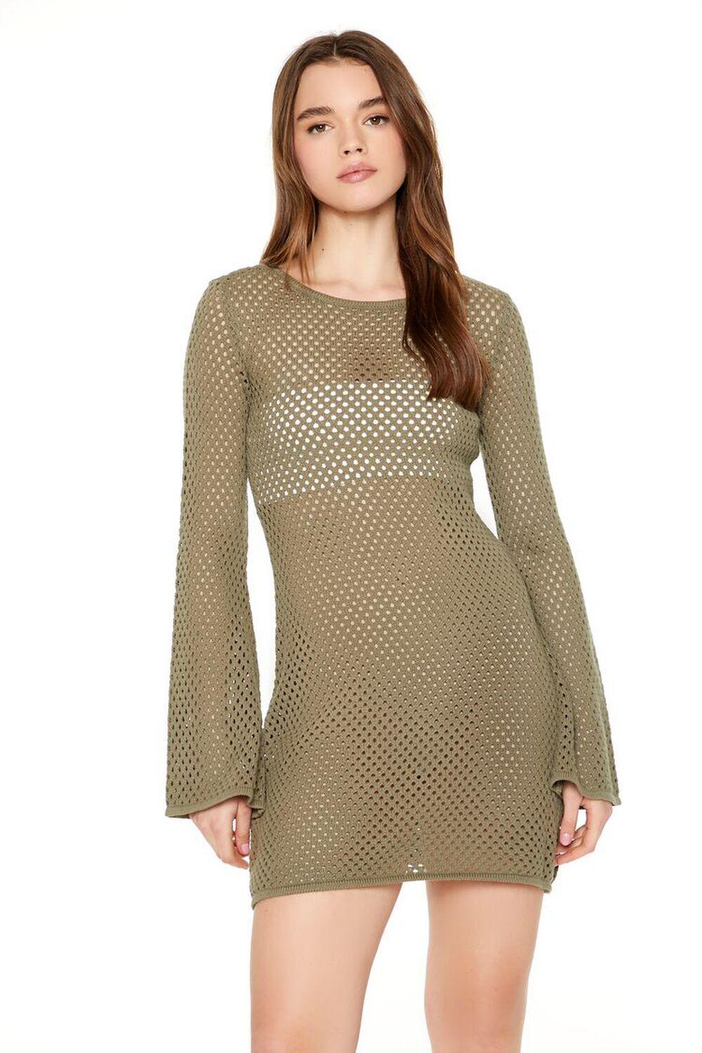 Sheer Crochet Mini Dress | Forever 21 Product Image