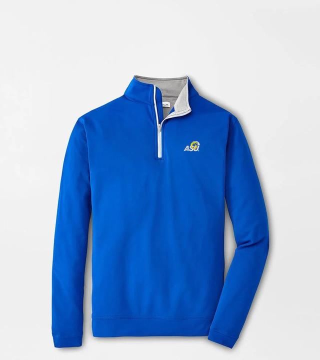 Peter Millar Mens Angelo State University Perth Performance Quarter-Zip | Color: Blue | Size: XXL Product Image