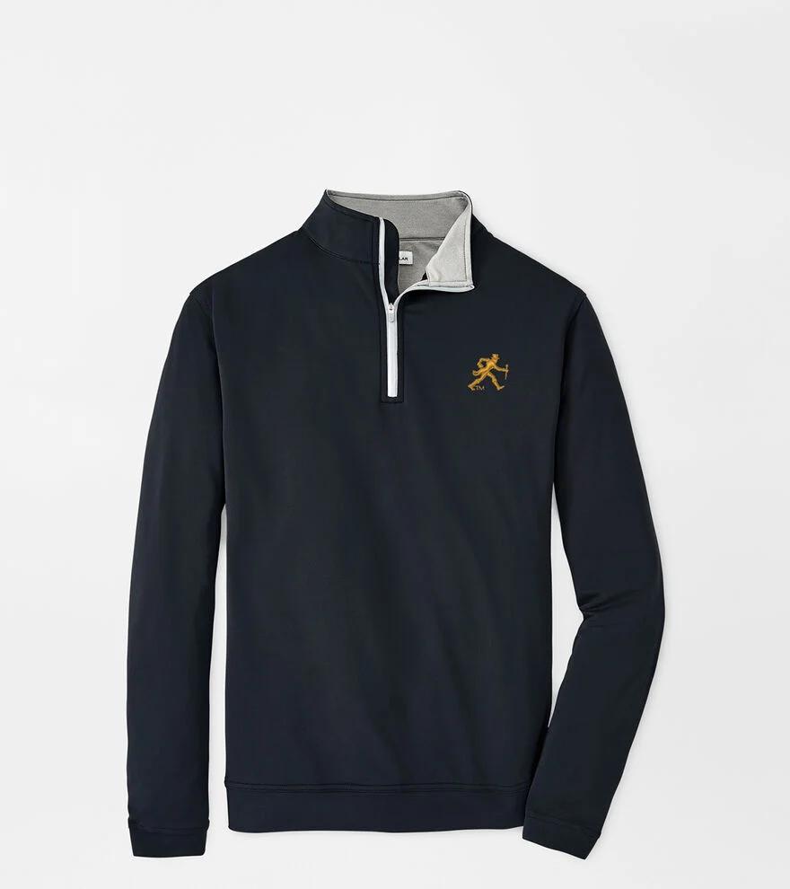 Peter Millar Mens Georgia Perth Performance Quarter-Zip | Color: Black | Size: M | UGA Product Image