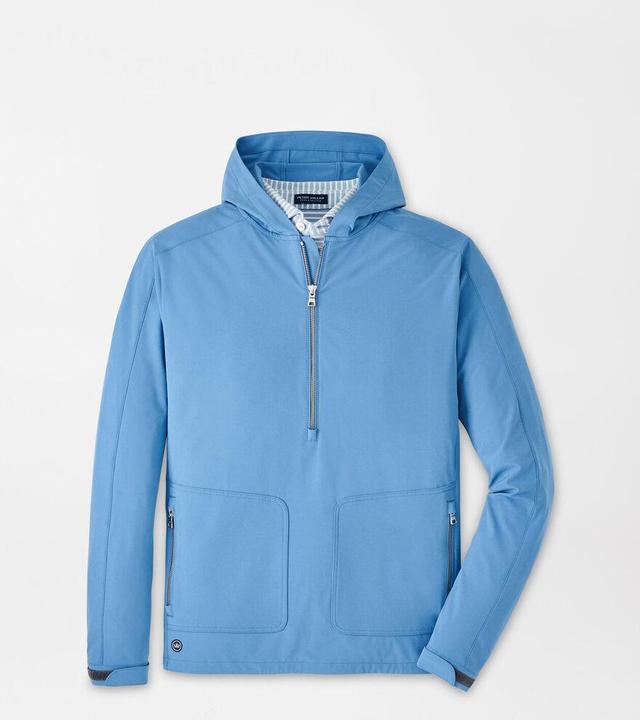 Peter Millar Mens Quest Half Zip Hoodie | Color: Brook Blue | Size: XXL Product Image