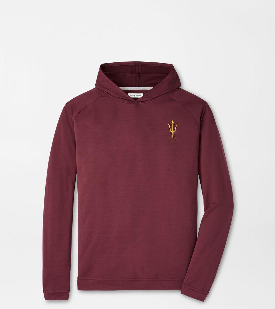 Peter Millar Mens Arizona State Pine Performance Hoodie | Color: Maroon | Size: M Product Image