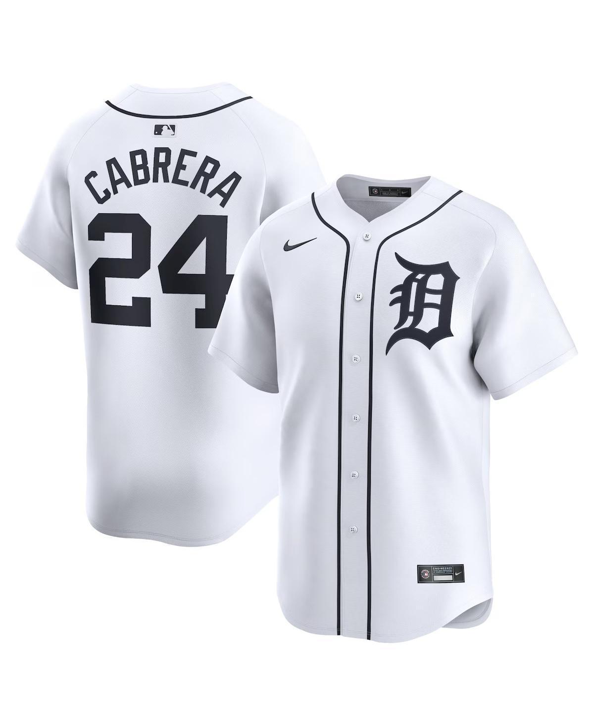 Nike Mens Miguel Cabrera White Detroit Tigers Home Limited Player Jersey - White Product Image