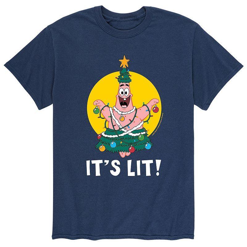 Mens SpongeBob SquarePants Patrick Lights Tee Blue Product Image