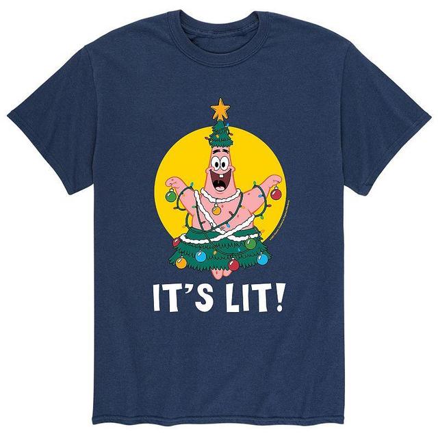 Mens SpongeBob SquarePants Patrick Lights Tee Blue Product Image