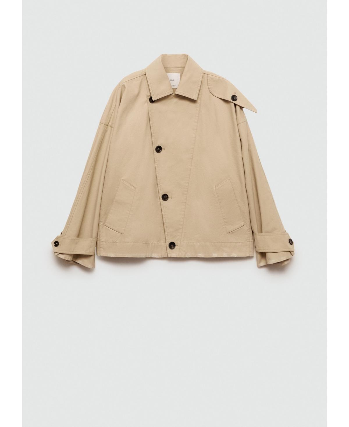 Mango Womens Short Double-Breasted Trench Coat Product Image