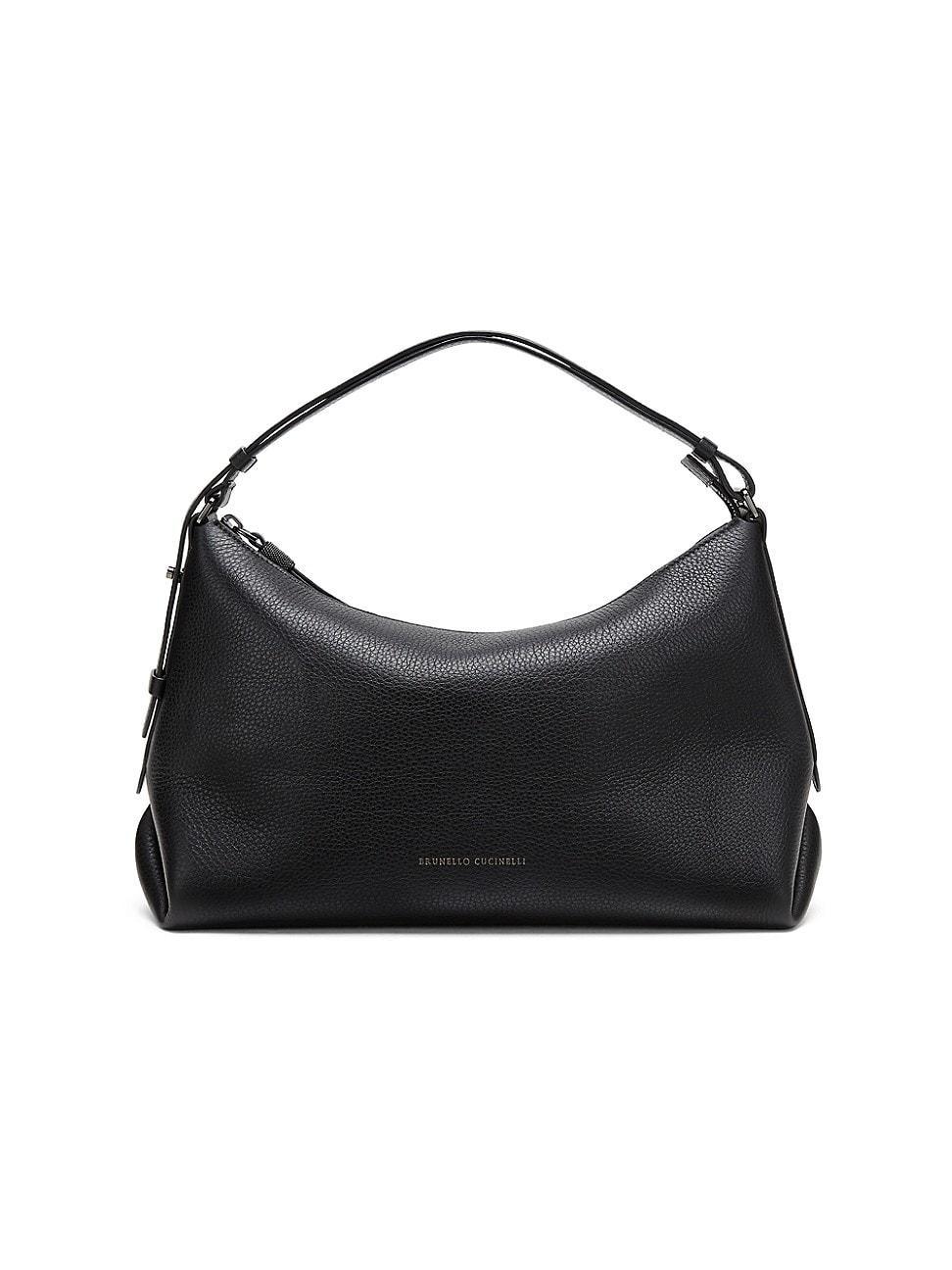 Womens Texture Calfskin Hobo Bag with Monili Product Image