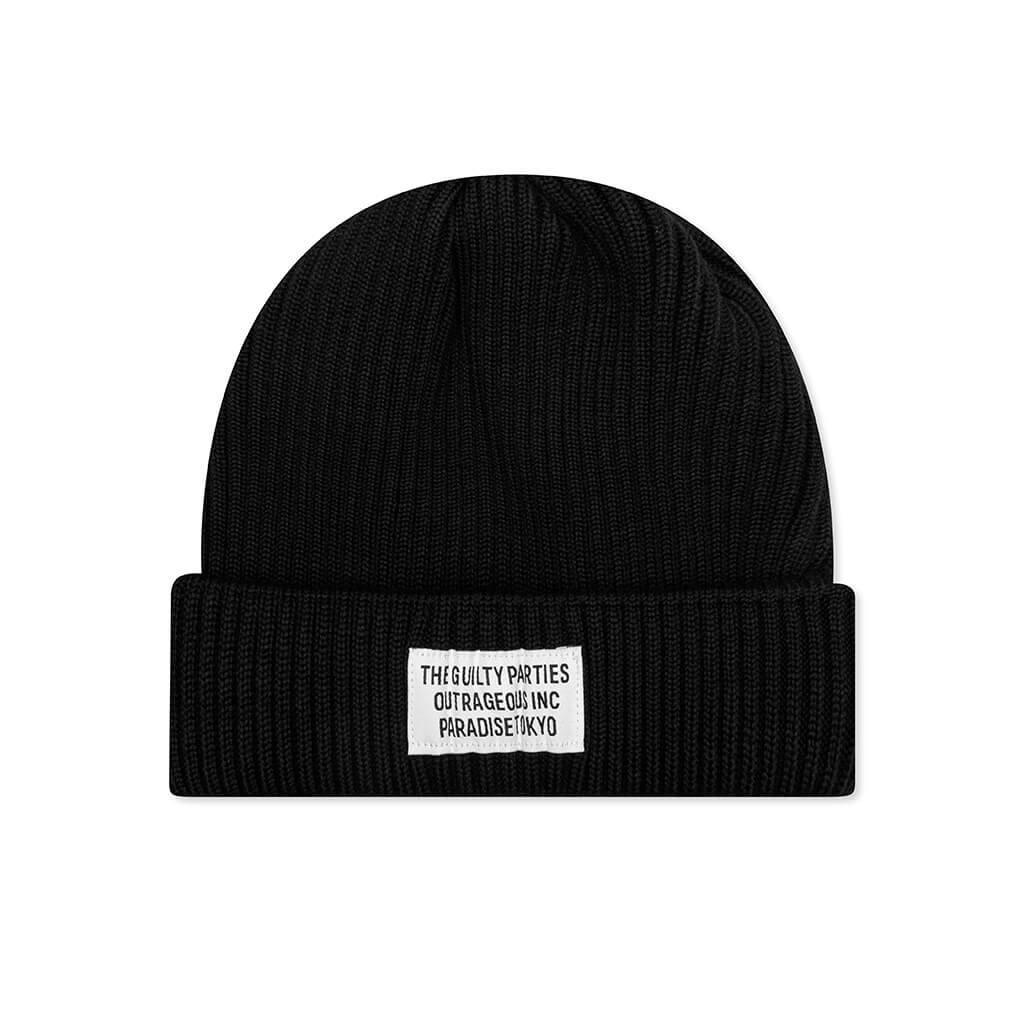 Wool Knit Watch Cap Type-1 - Black Product Image