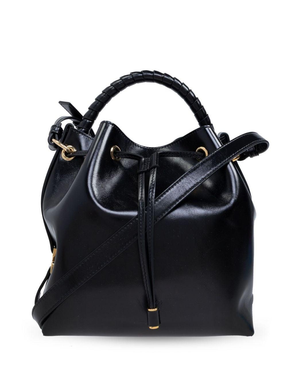 Leather Bucket Bag In Black Product Image