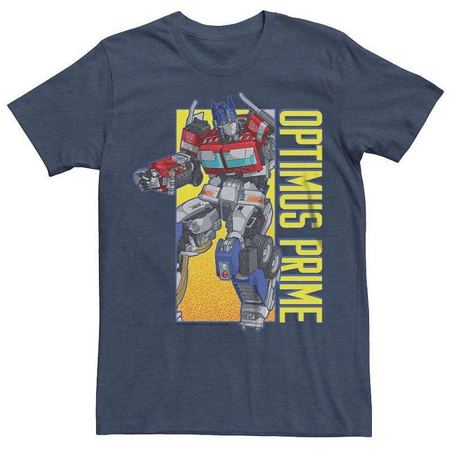 Big & Tall Transformers Rise of the Beasts Optimus Prime Box Graphic Tee, Mens Blue Product Image