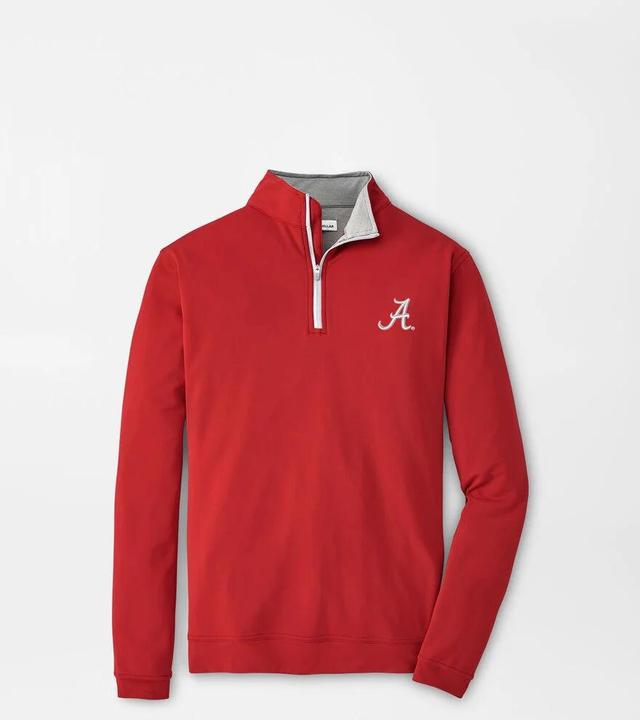 Peter Millar Mens Indiana Perth Performance Quarter-Zip | Color: Crimson | Size: 3XL Product Image