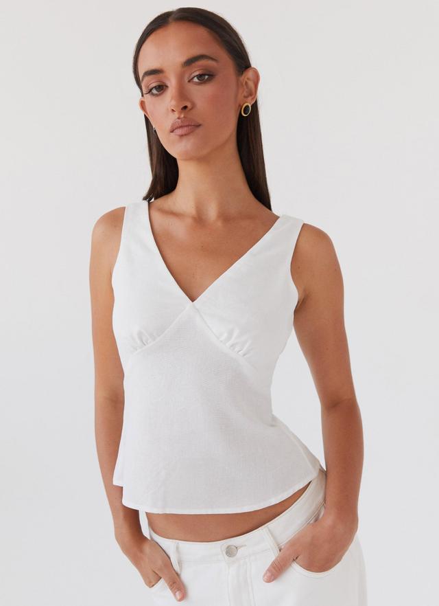 Nori Linen Top - White Product Image