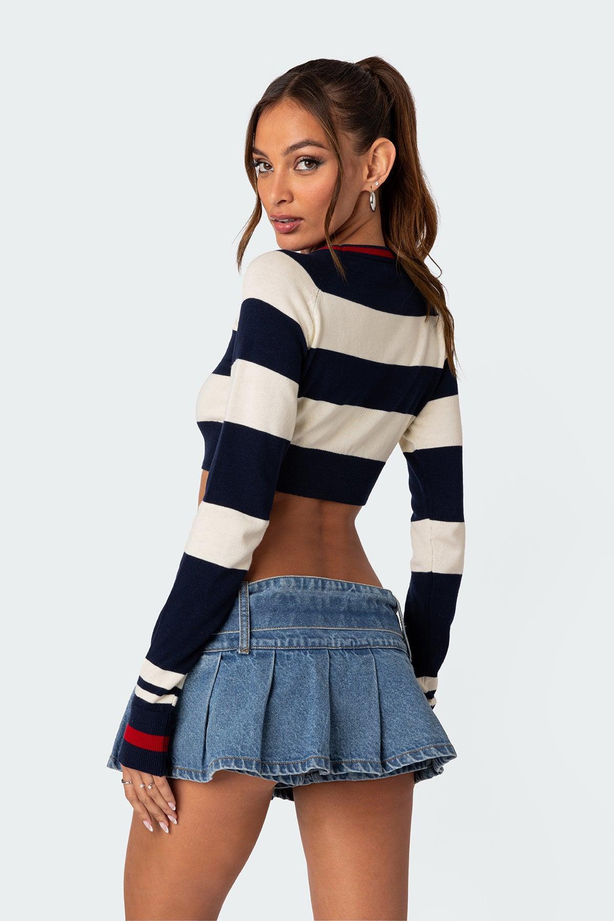 Berry Cropped Sweater Product Image