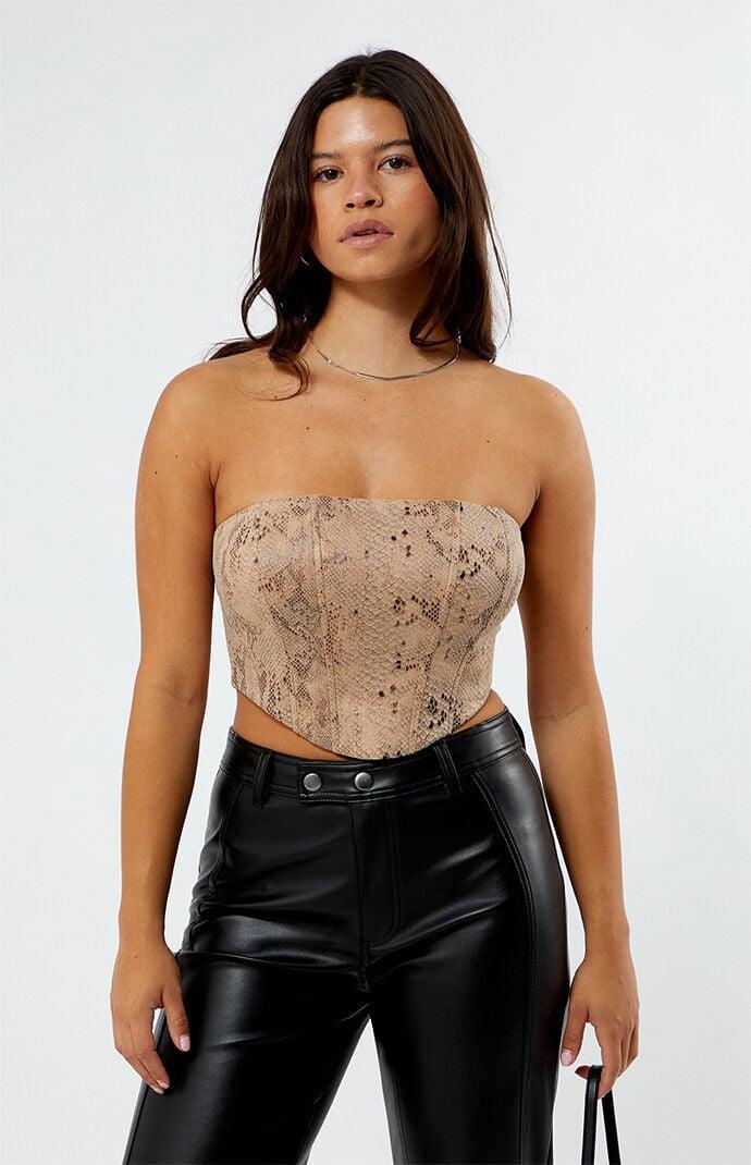 Women's Faux Suede Corset - Product Image