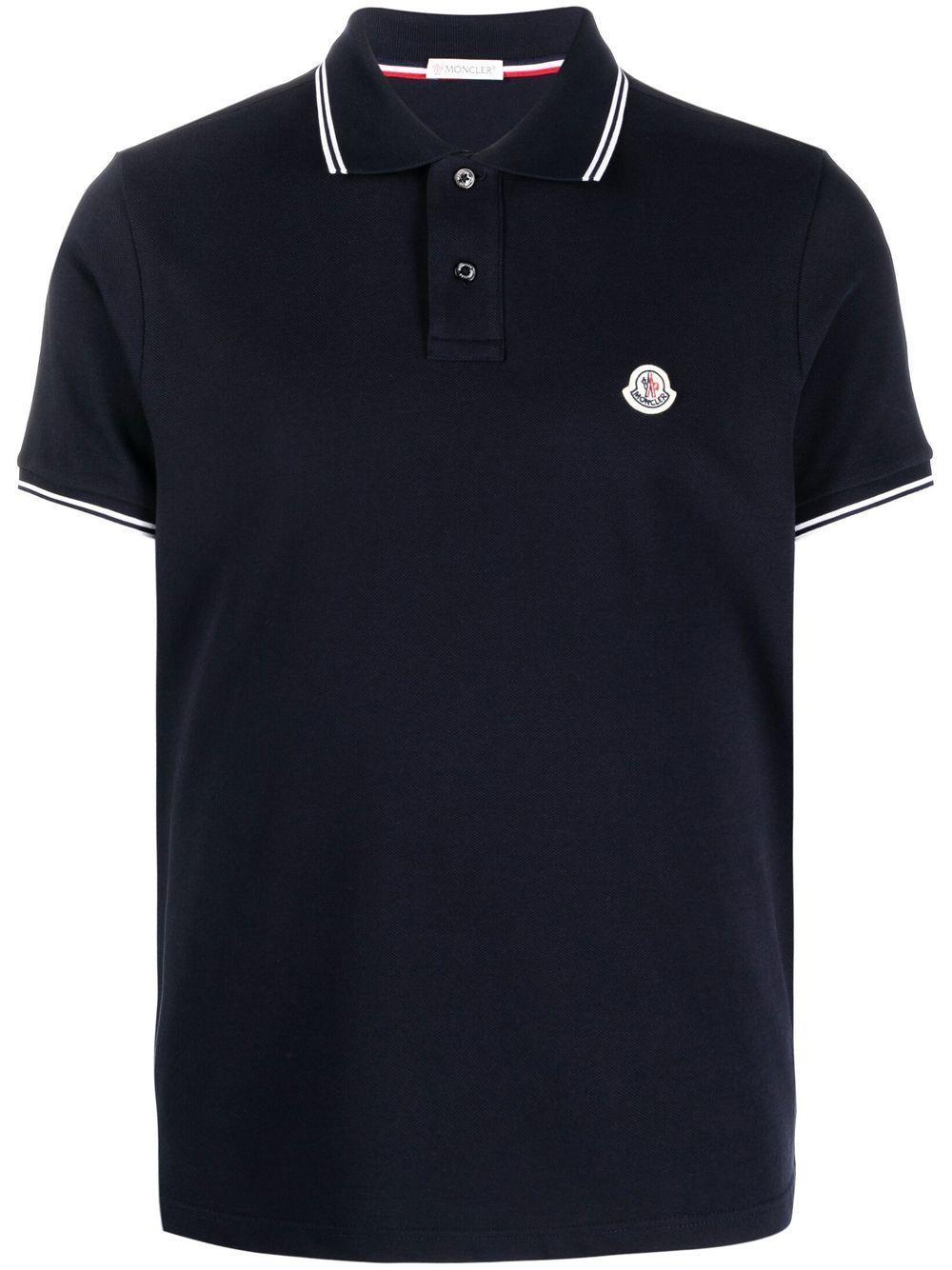 Logo Patch Polo Shirt In Blue Product Image