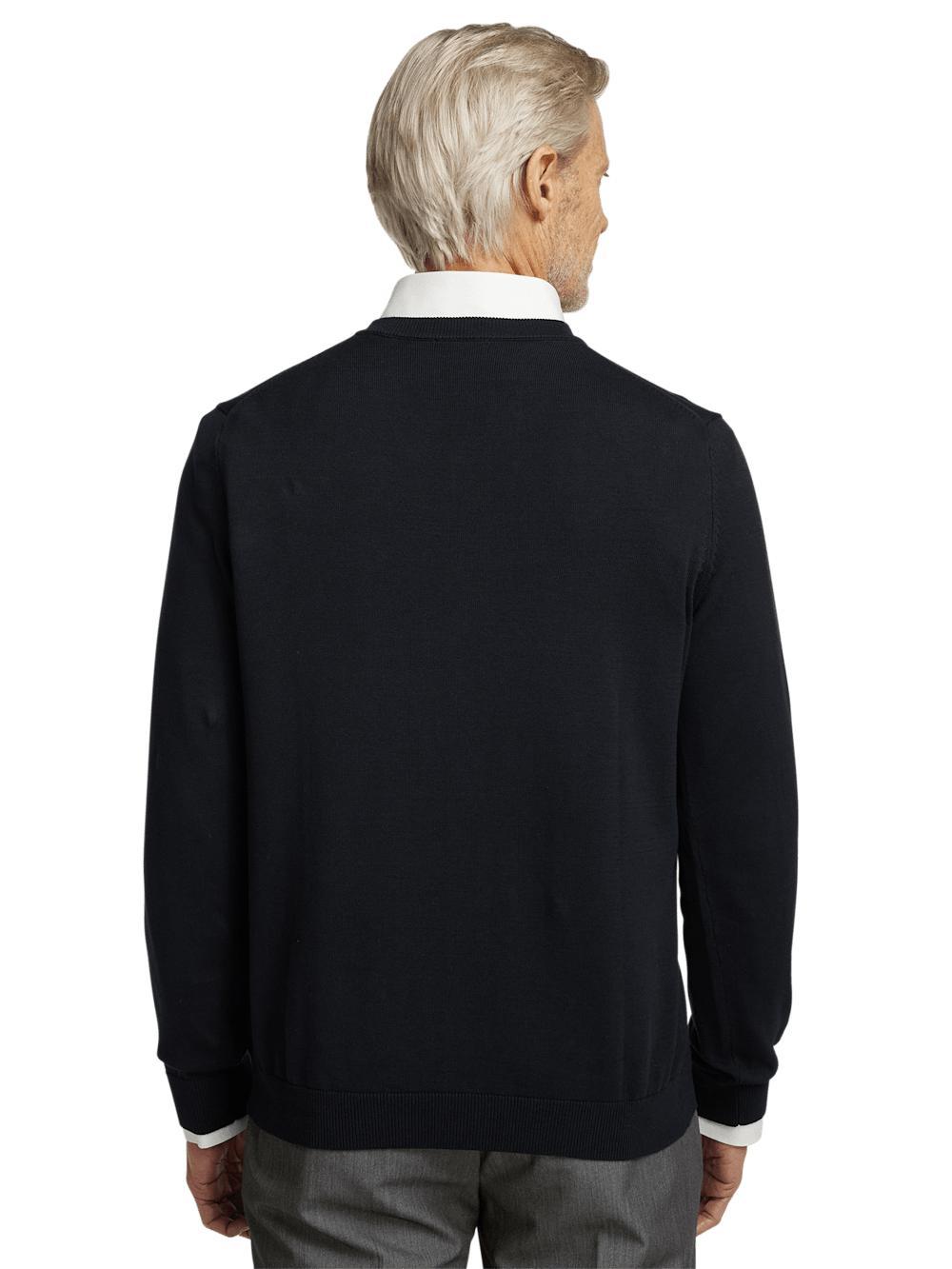 Supima Cotton V-neck Sweater - Black Product Image