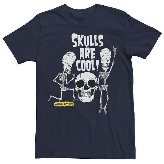 Mens Beavis and Butt-Head Skulls Are Cool Graphic Tee Blue Product Image