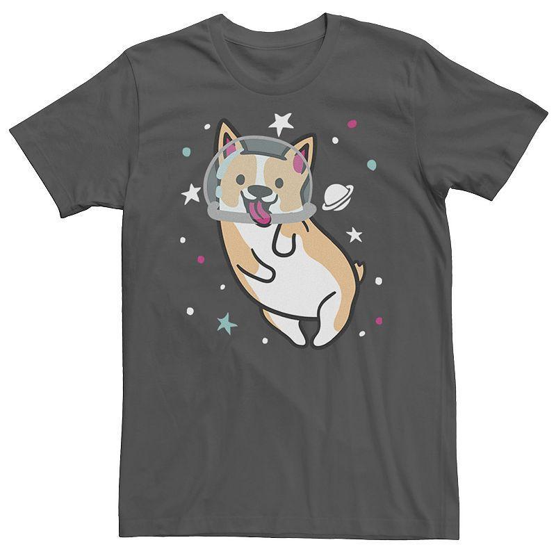 Mens Space Corgi Graphic Tee Grey Product Image