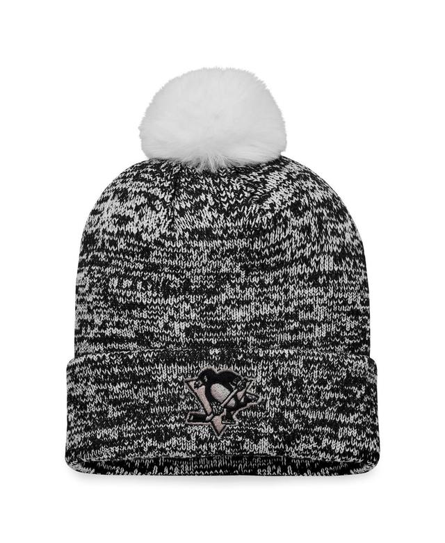 Womens Fanatics Black Pittsburgh Penguins Glimmer Cuffed Knit Hat with Pom Product Image