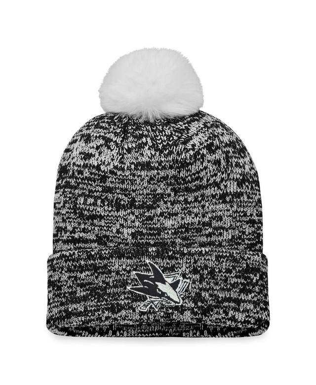 Womens Fanatics Black San Jose Sharks Glimmer Cuffed Knit Hat with Pom Product Image