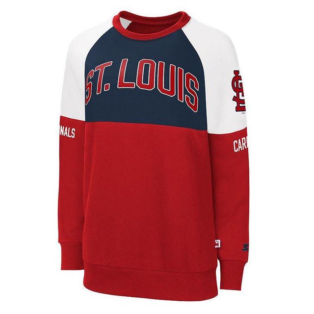 Womens Starter /Navy St. Louis Cardinals Baseline Raglan Pullover Sweatshirt Product Image